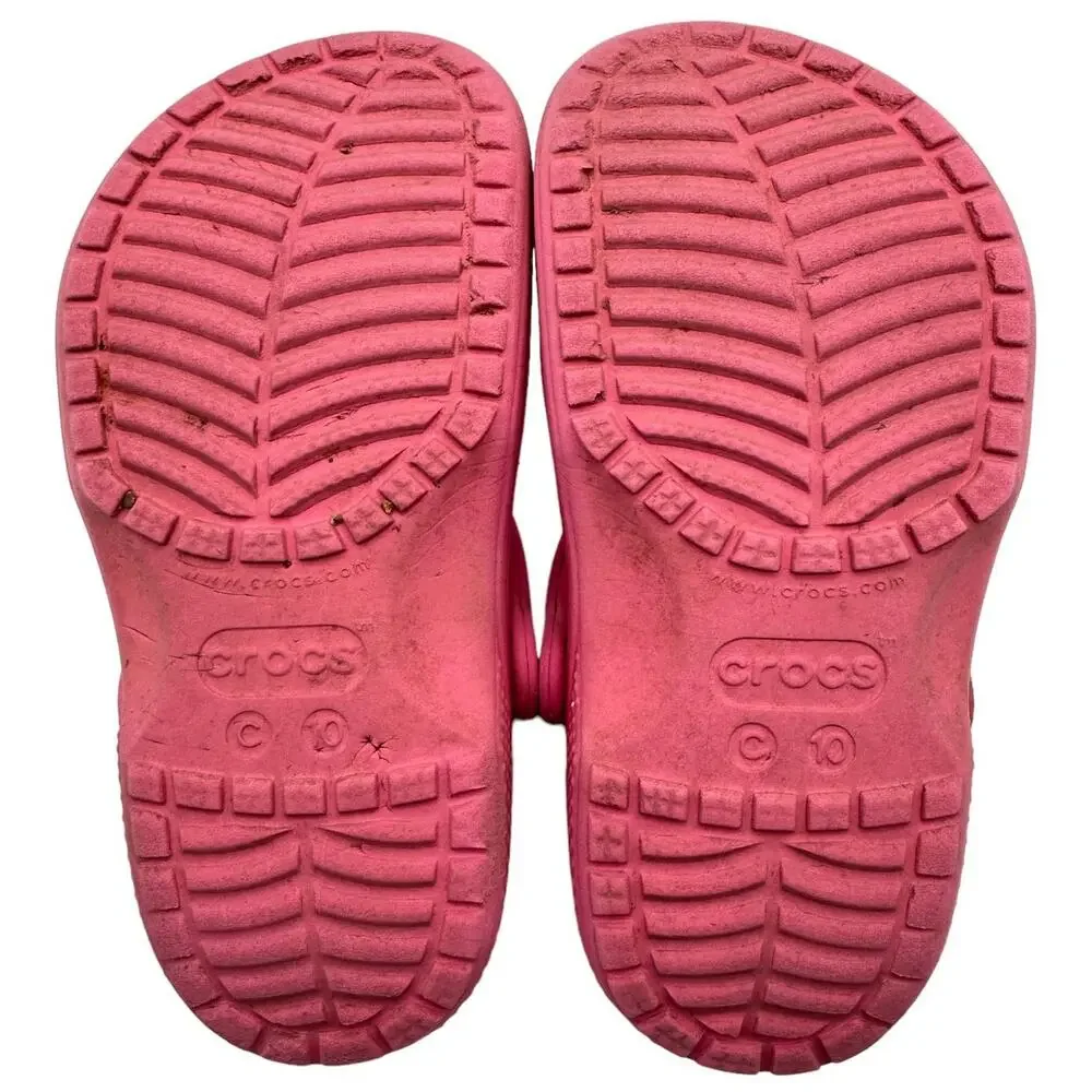 Crocs Girls Kids Sz: C10 Pink Rubber Versatile Classic Slingback Strap Clog